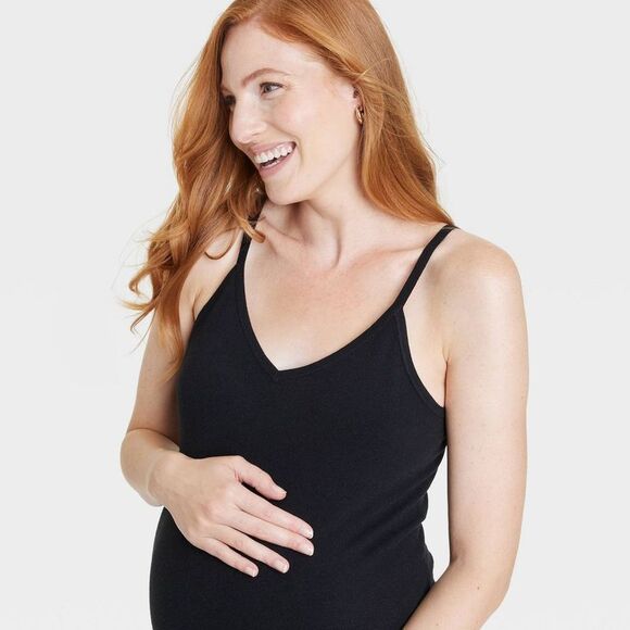 Open Box - Long Sleeve Midi Maternity Sweater Dress - Isabel  Black - Picture 4 of 4